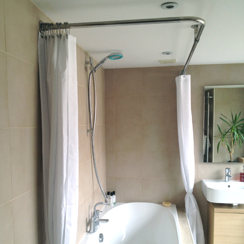 Stainless Steel Shower Rail L to Wall & Ceiling Image 7